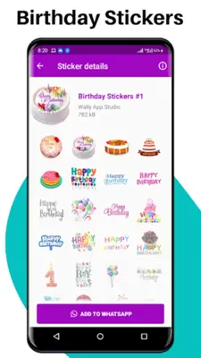 Happy Birthday Stickers For WA android App screenshot 0