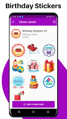 Happy Birthday Stickers For WA android App screenshot 1