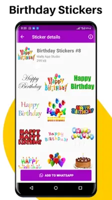 Happy Birthday Stickers For WA android App screenshot 3