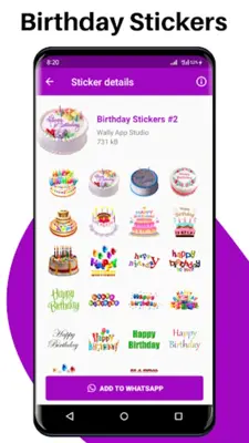 Happy Birthday Stickers For WA android App screenshot 5